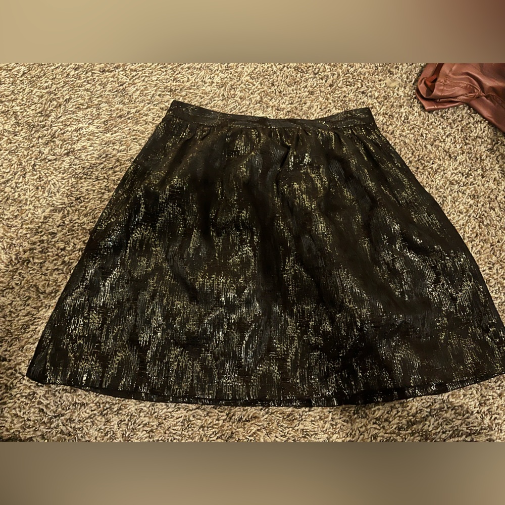 Steven Alan Metallic Black A-Line Skirt